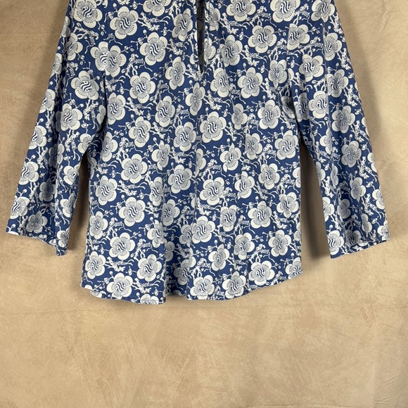 Pine Cone Hill Fine Linens Floral Cotton Kimono Style Popover Top Womens Medium - Picture 6 of 11
